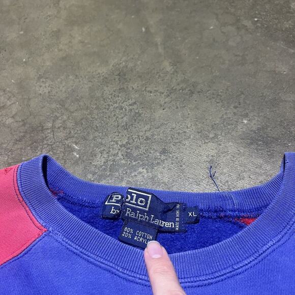 Vintage 1992 US Open Blue Polo Ralph Lauren Sweatshirt - Picture 4 of 4